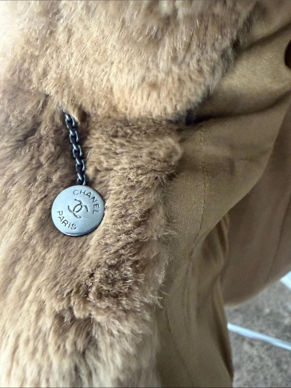 CHANEL Boutique Camel Brown Fur Sleeveless Vest